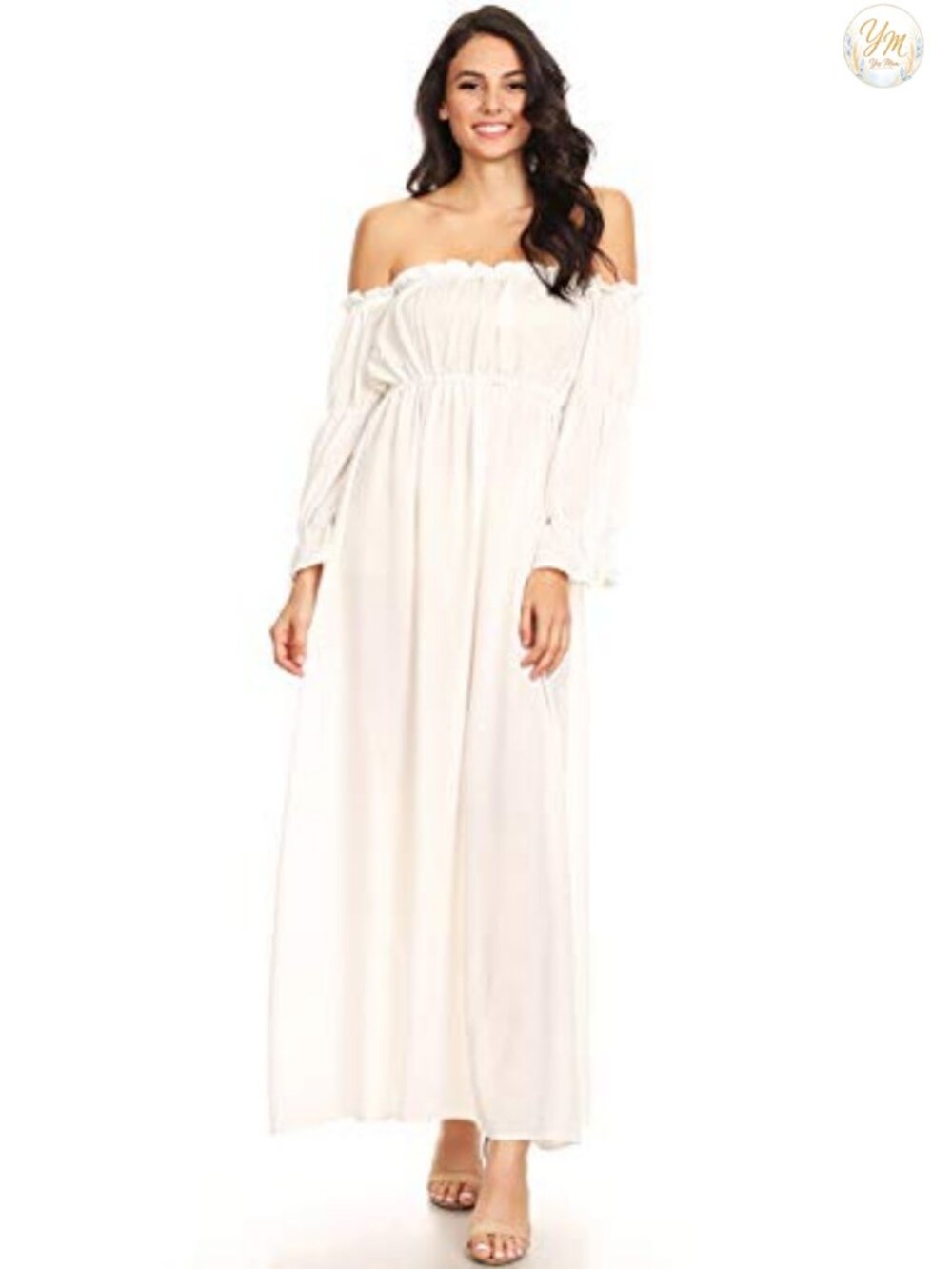 Boho Peasant Dress Off Shoulder Ruffle Long Sleeve Renaissance Costume